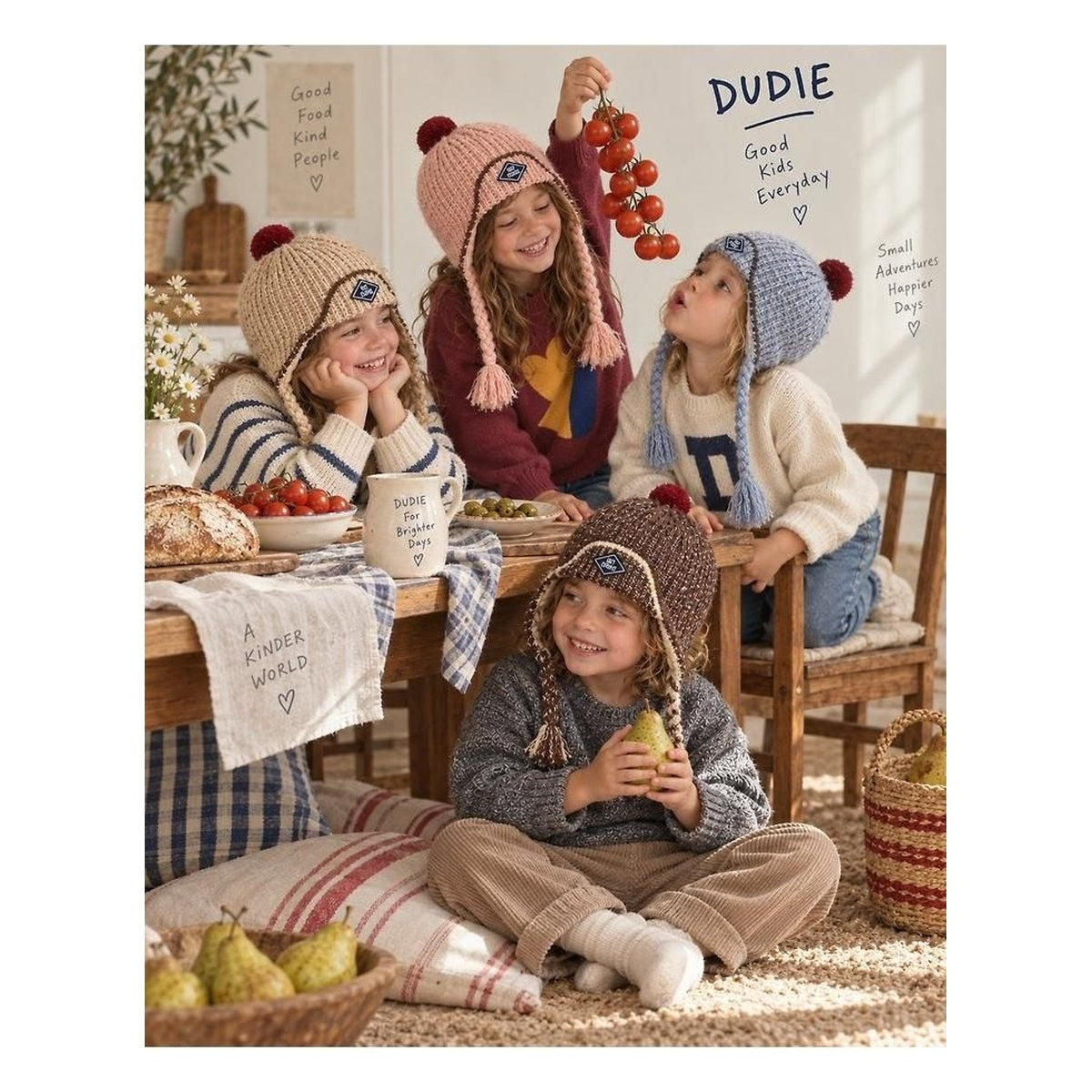 DUDIE ポンポン耳当てビーニー FREE(50-54cm)