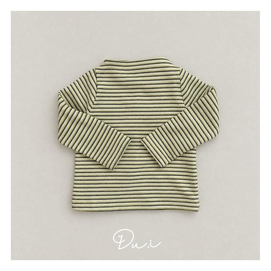 Dui ボーダーハーフハイネックTシャツ