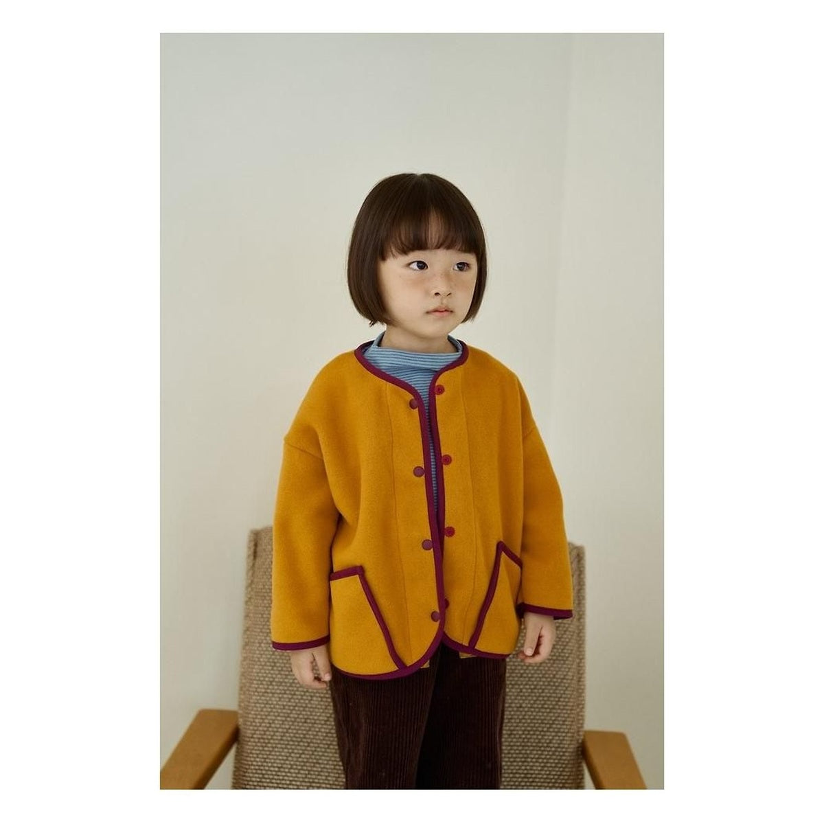 Dui ボーダーハーフハイネックTシャツ