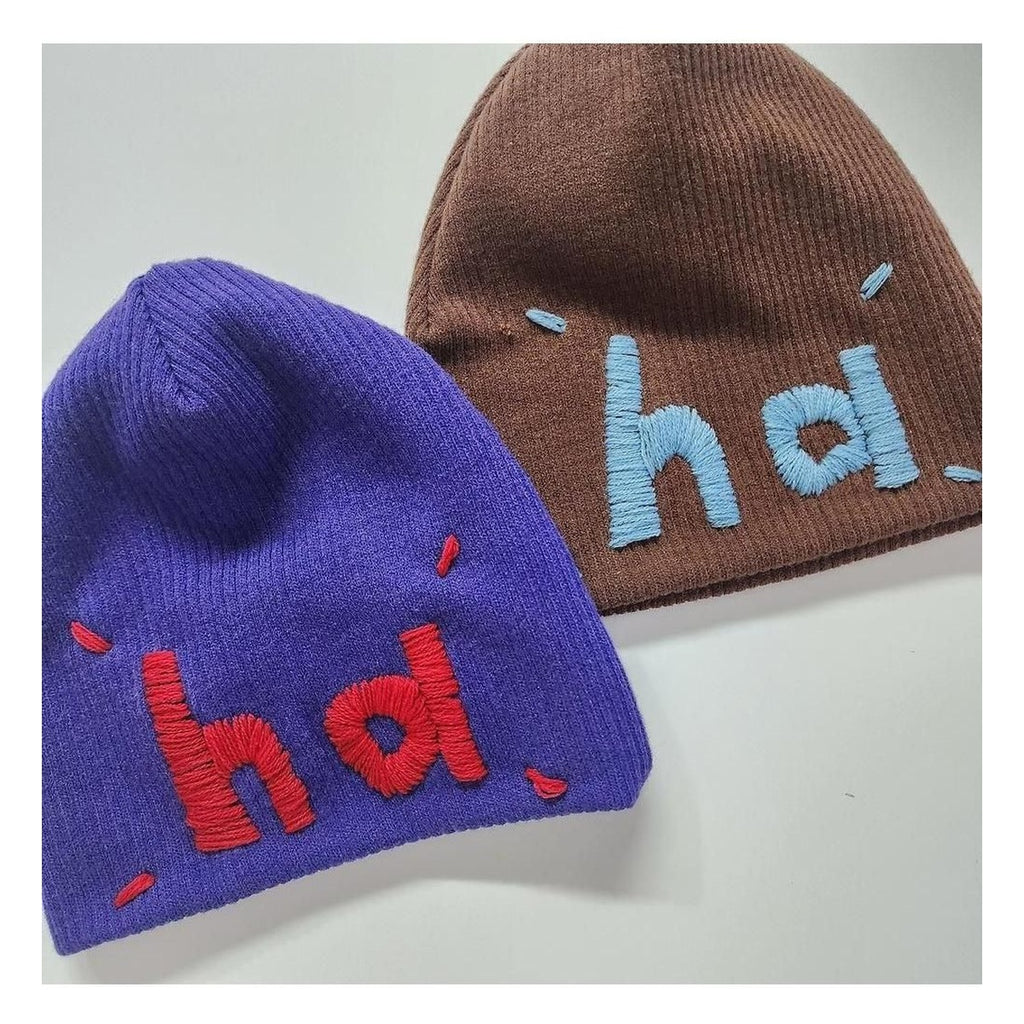 HAHAHA ハンドメイド刺繍ビーニー FREE