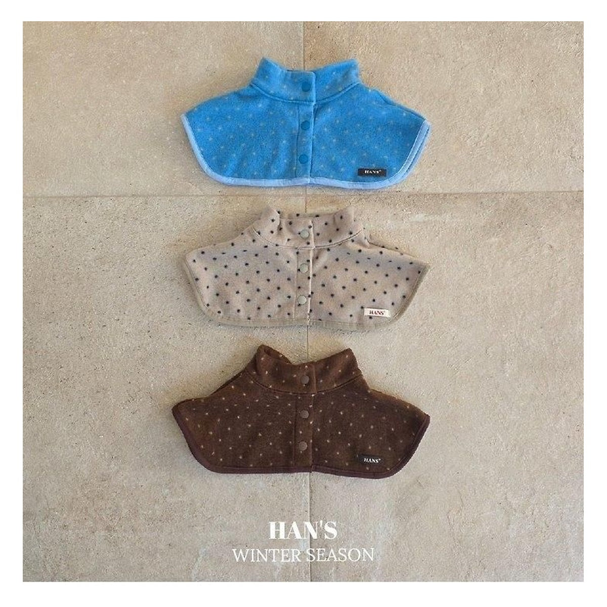 Hans ドット柄フリースウォーマー