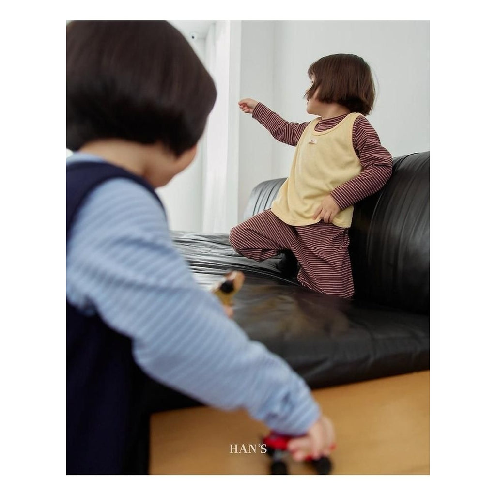 Hans ストライプ裏起毛Tシャツ