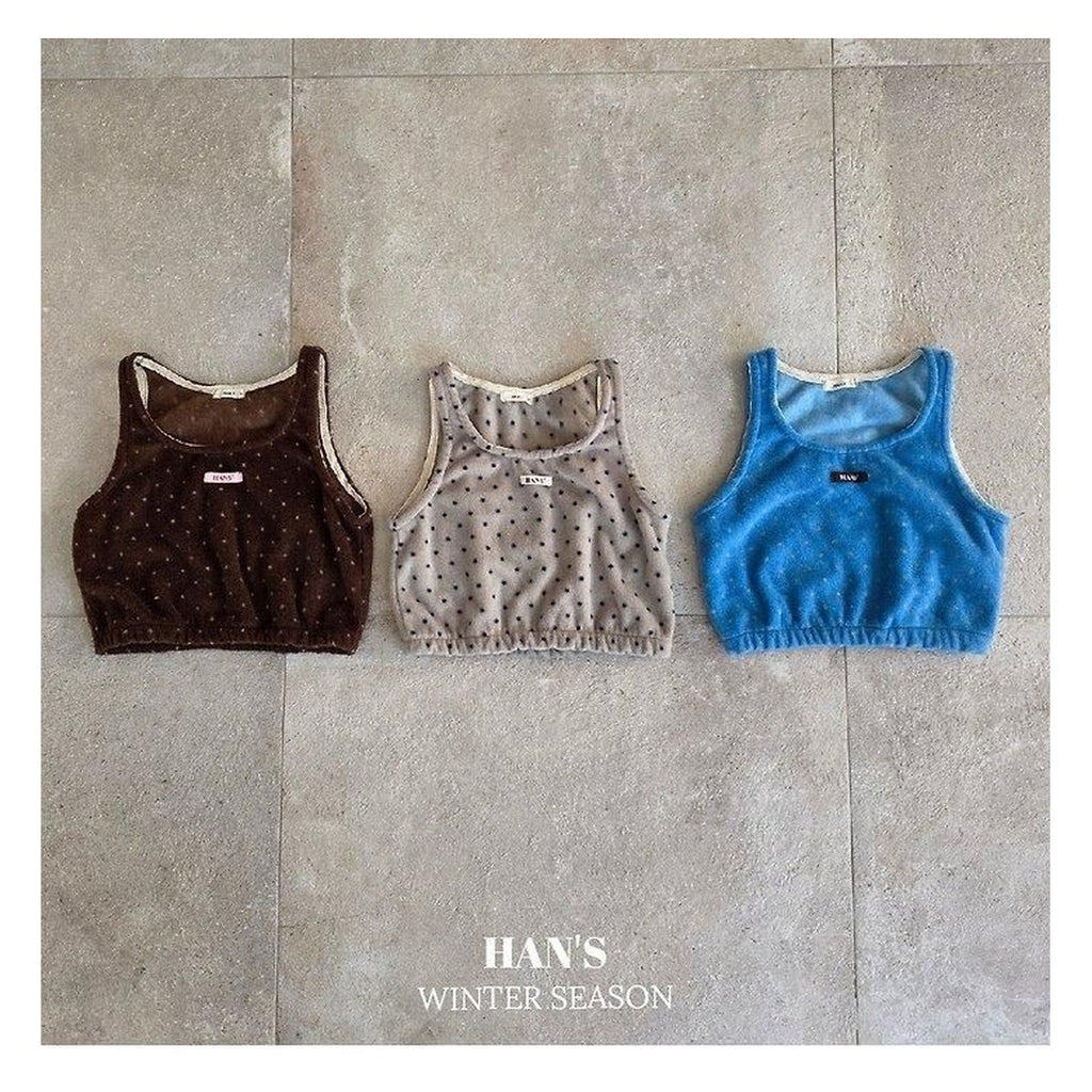 Hans 水玉フリースベスト