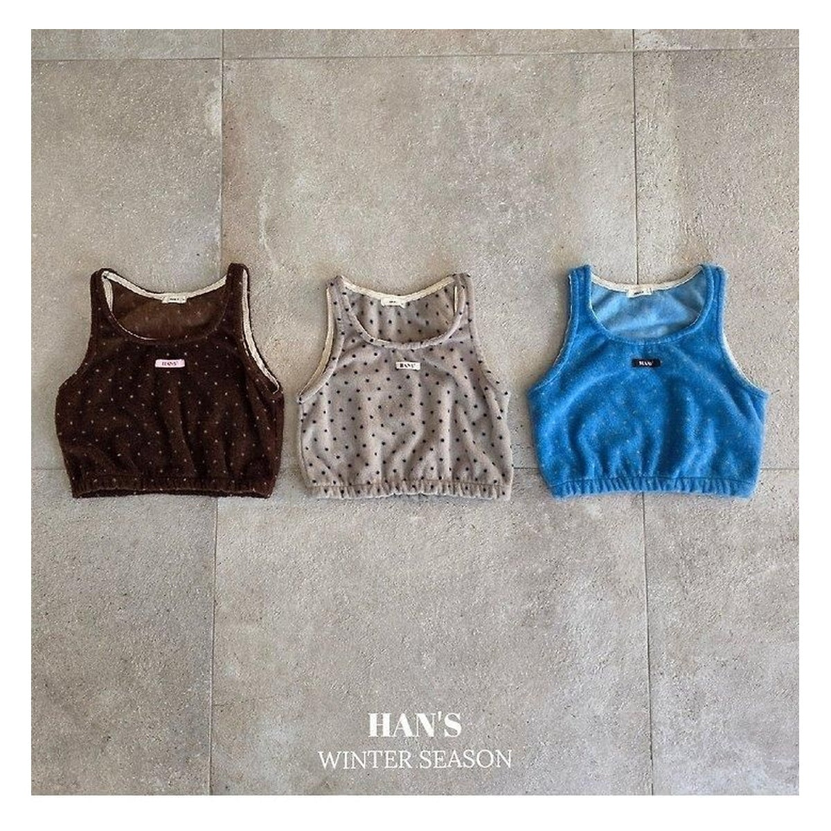 Hans 水玉フリースベスト