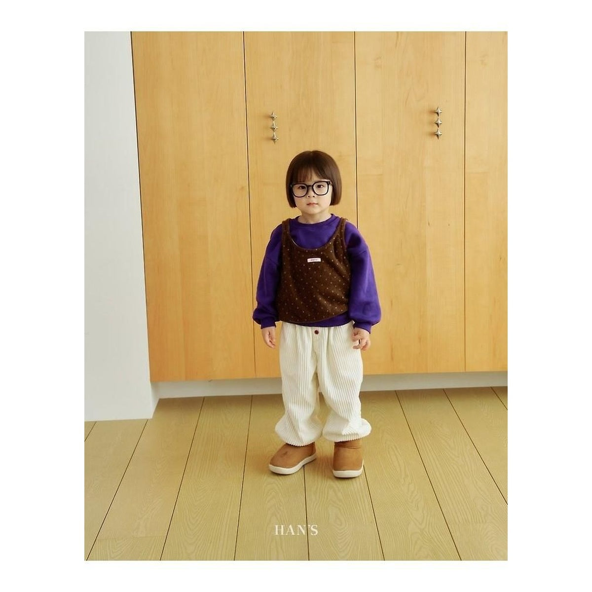 Hans 水玉フリースベスト