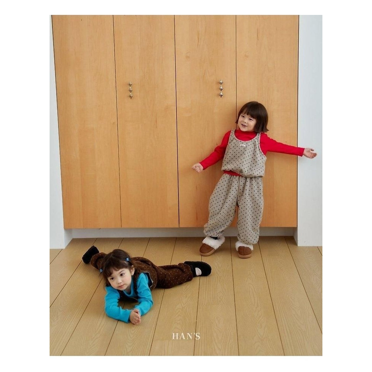 Hans 水玉フリースベスト