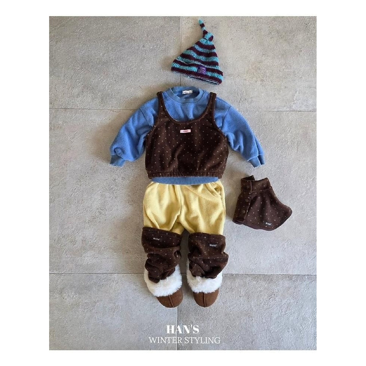 Hans 水玉フリースベスト