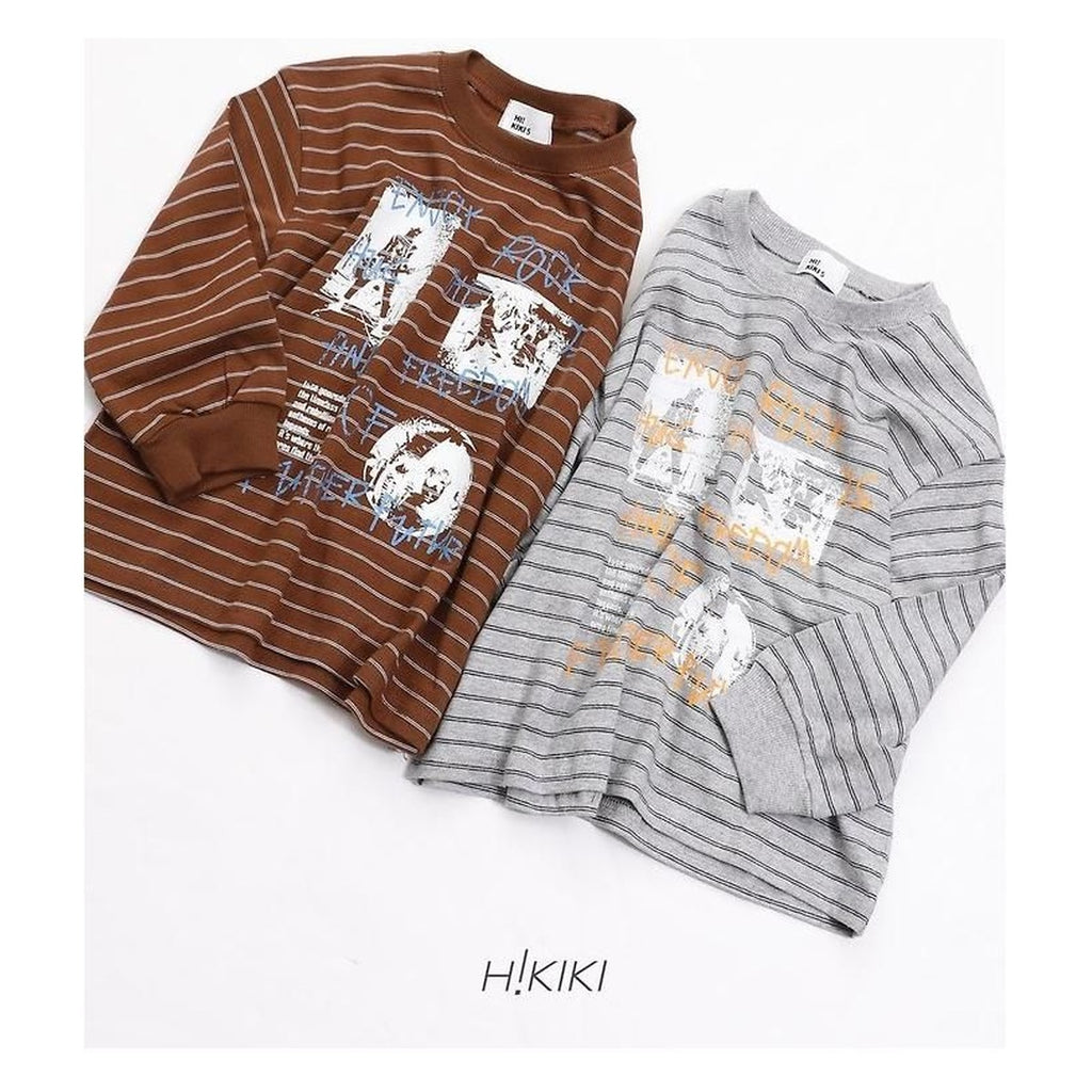 hikiki ロックストライプTシャツ