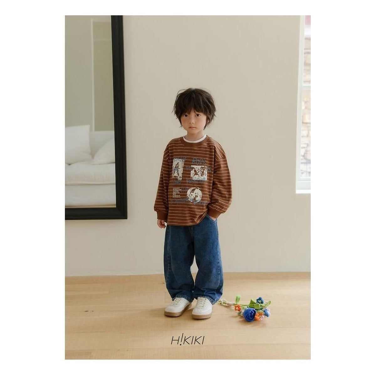 hikiki ロックストライプTシャツ
