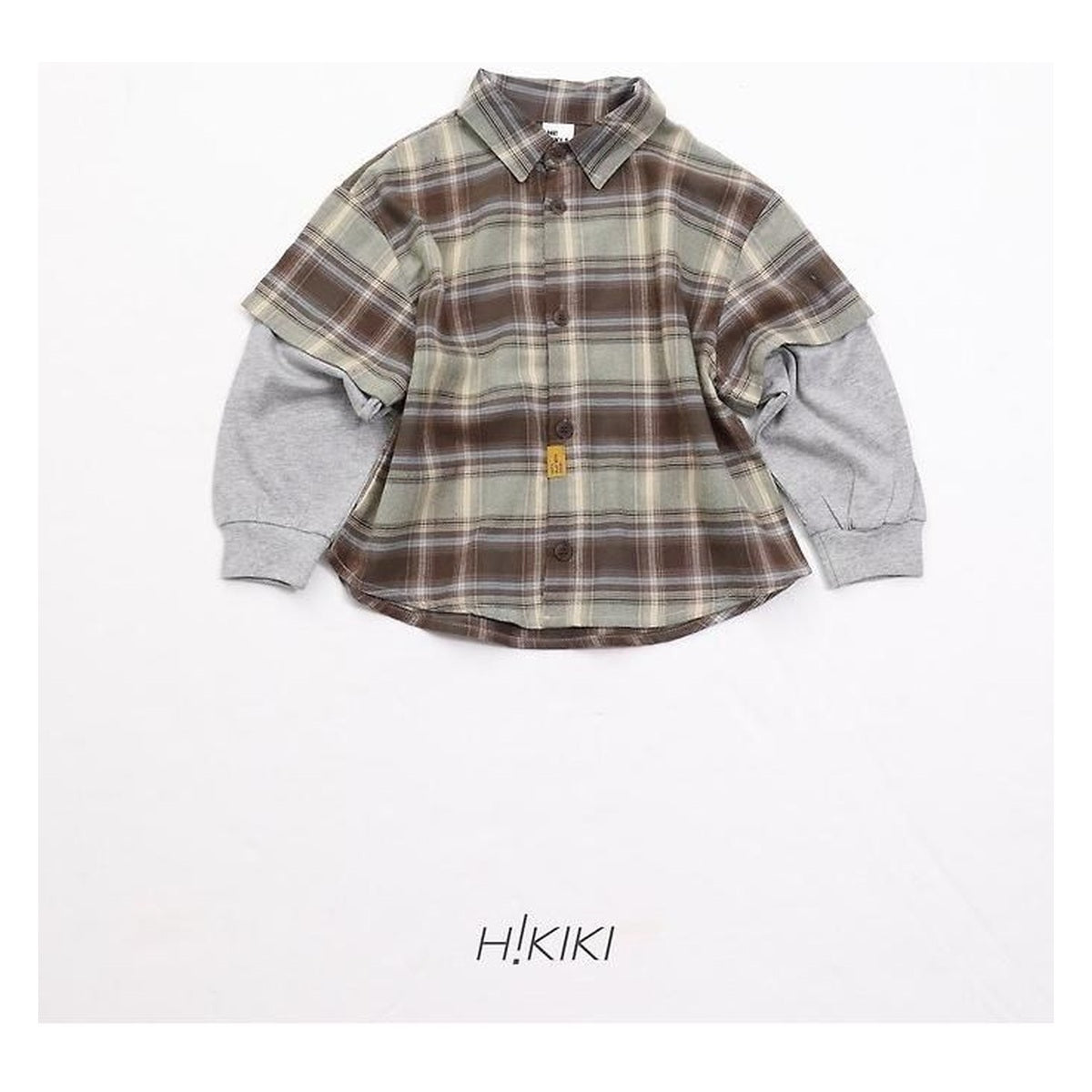 hikiki チェック柄レイヤードシャツ