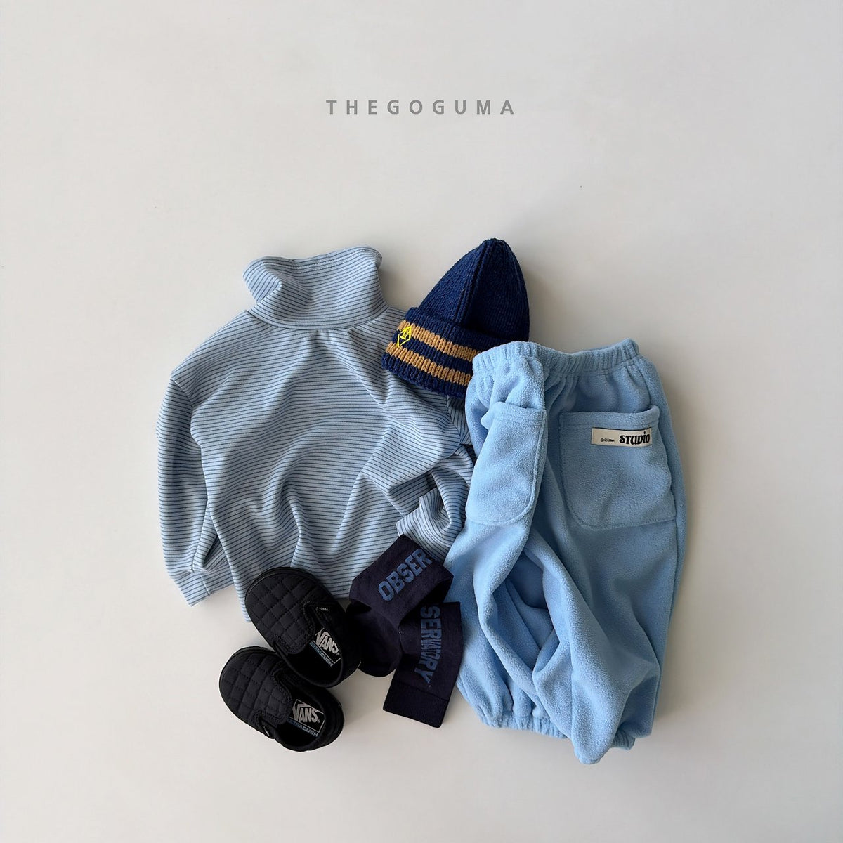 THE GOGUMA マルチボーダータートルネックTシャツ