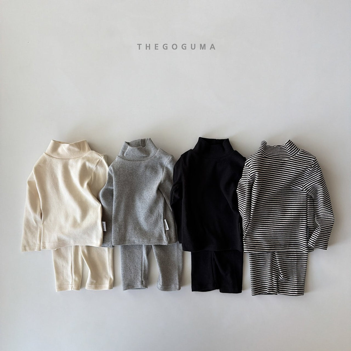 THE GOGUMA ふんわりボーダー&無地レギンス