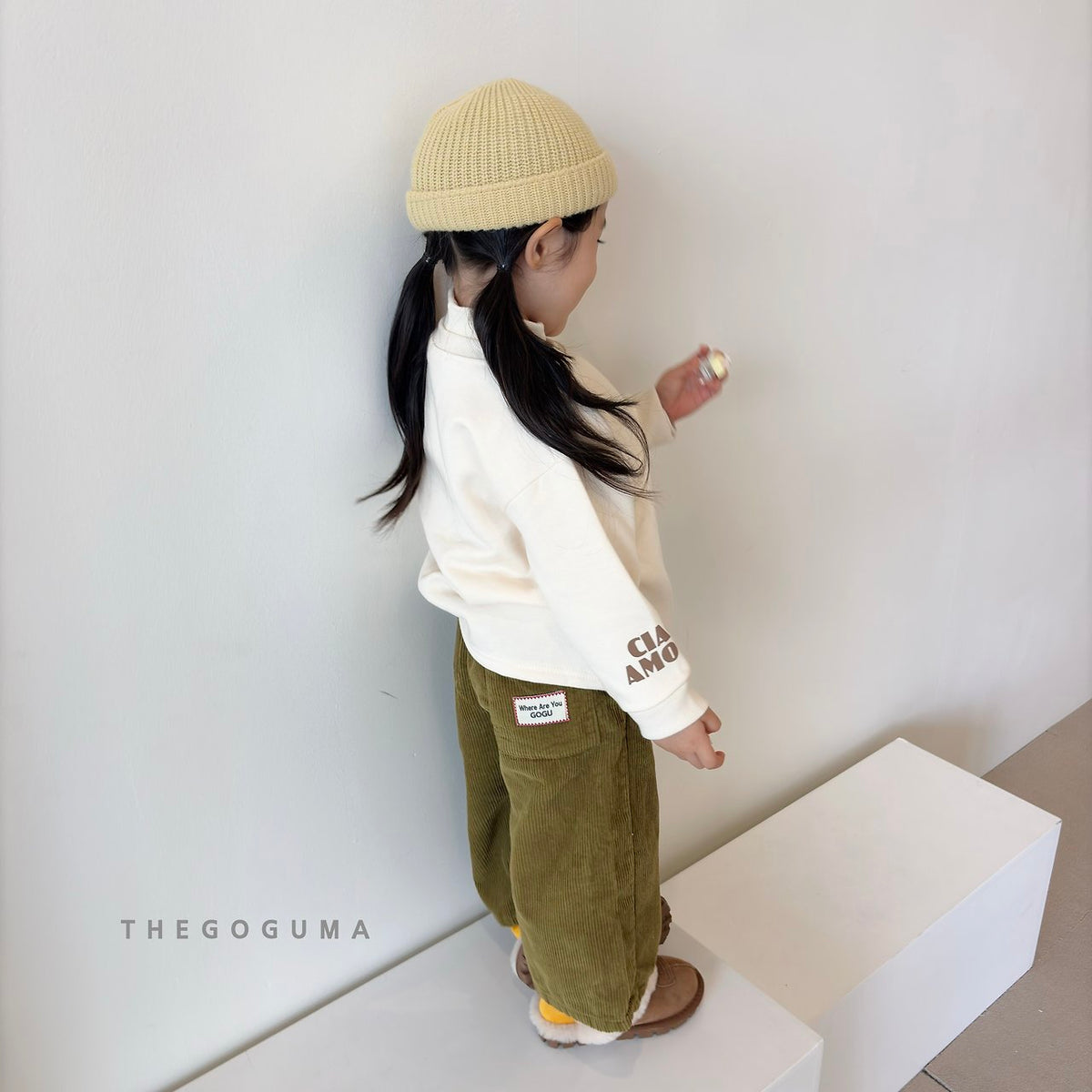 THE GOGUMA カラーコーデュロイ裏起毛パンツ