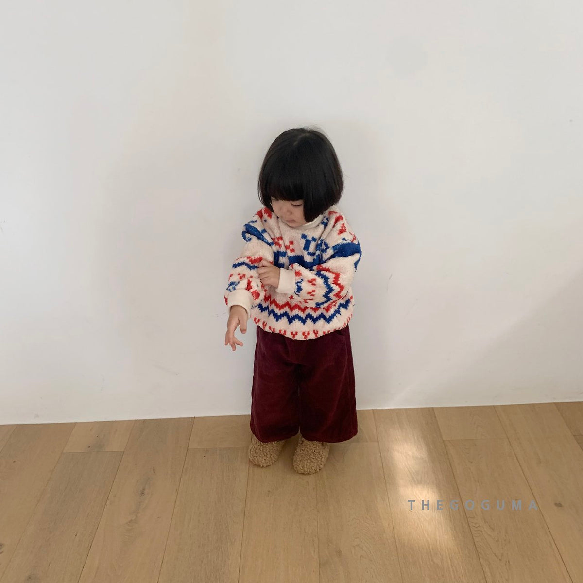 THE GOGUMA カラーコーデュロイ裏起毛パンツ