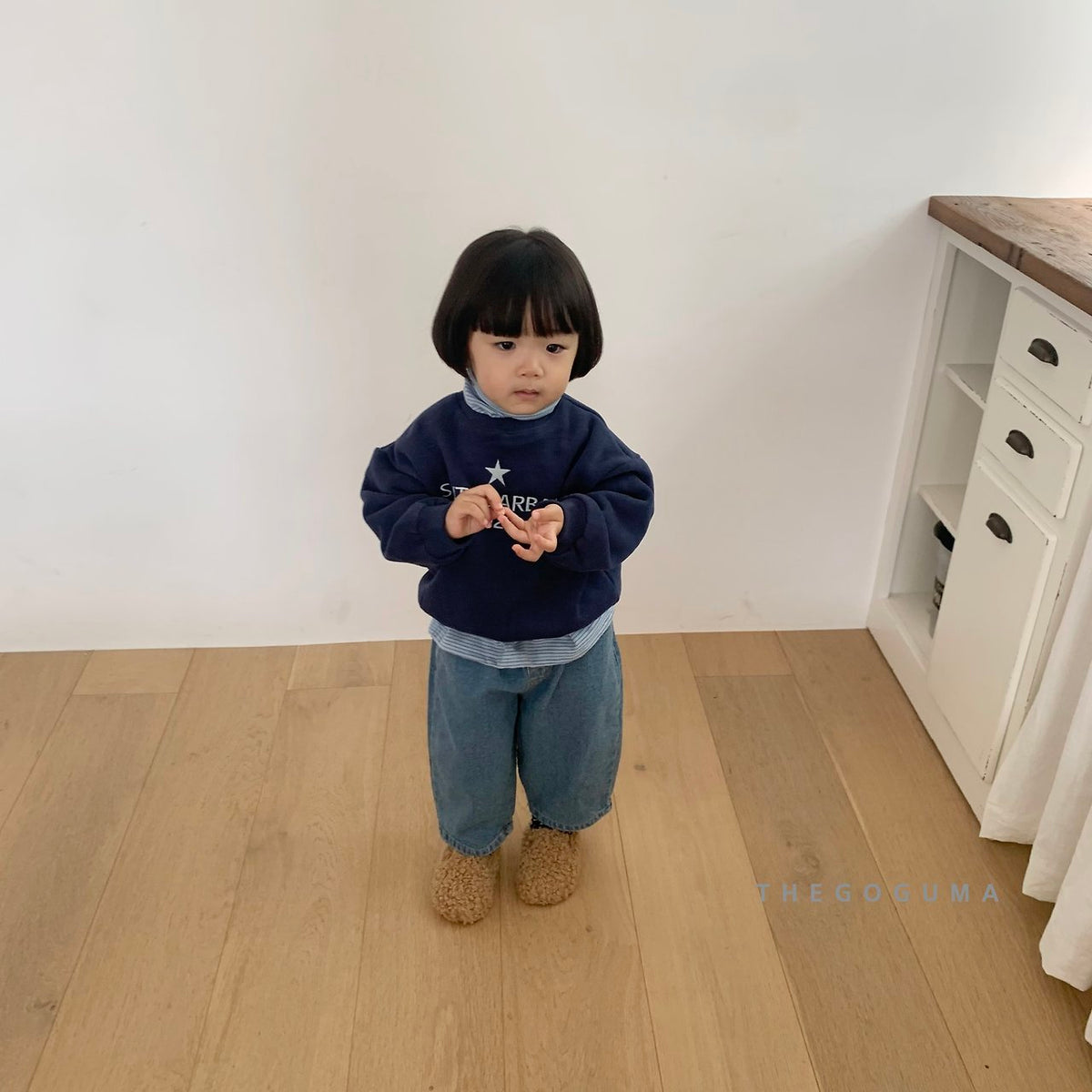 THE GOGUMA バレル裏起毛デニムパンツ