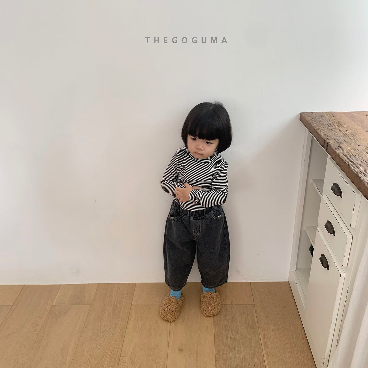 THE GOGUMA バレル裏起毛デニムパンツ
