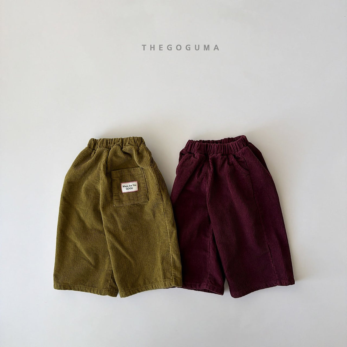THE GOGUMA カラーコーデュロイ裏起毛パンツ