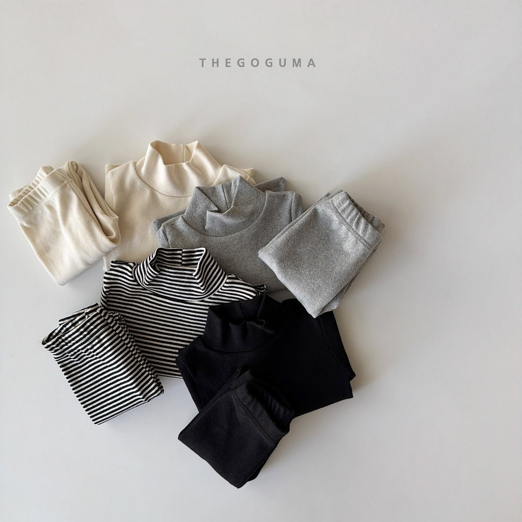 THE GOGUMA ふんわりボーダー&無地レギンス