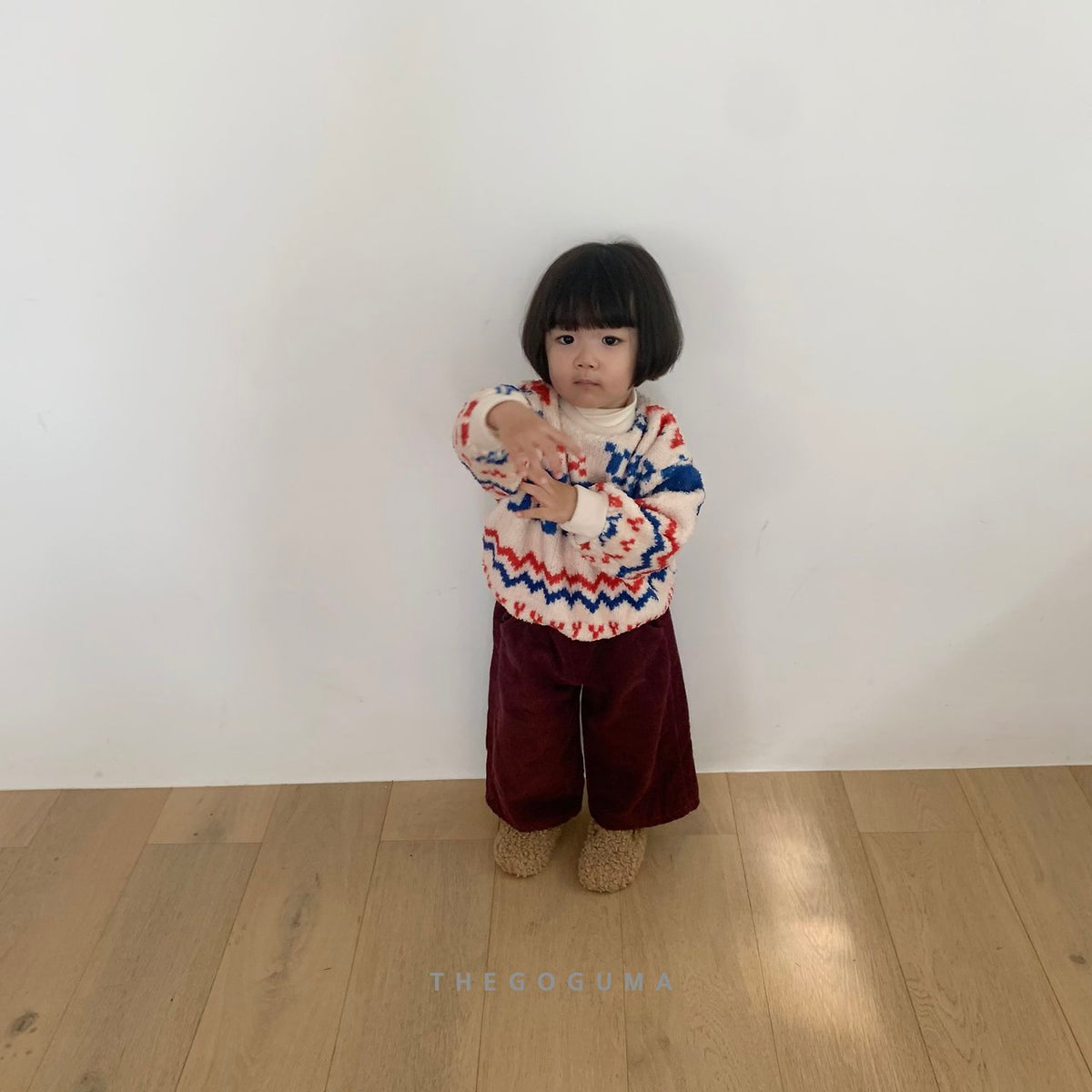 THE GOGUMA カラーコーデュロイ裏起毛パンツ