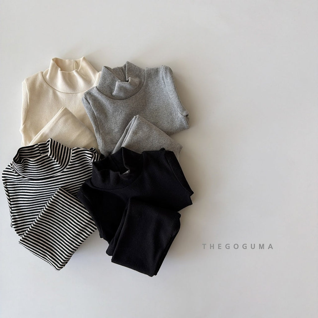 THE GOGUMA ふんわりボーダー&無地タートルネックTシャツ