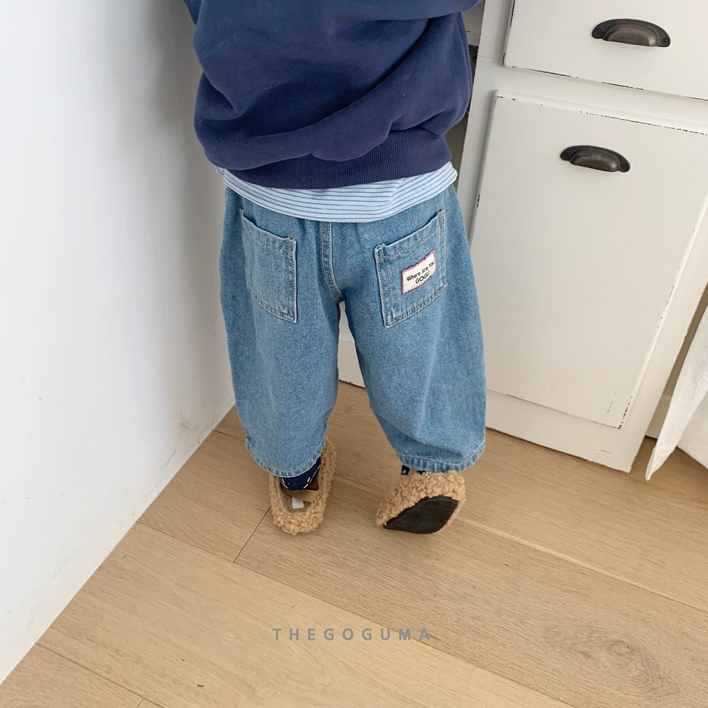 THE GOGUMA バレル裏起毛デニムパンツ