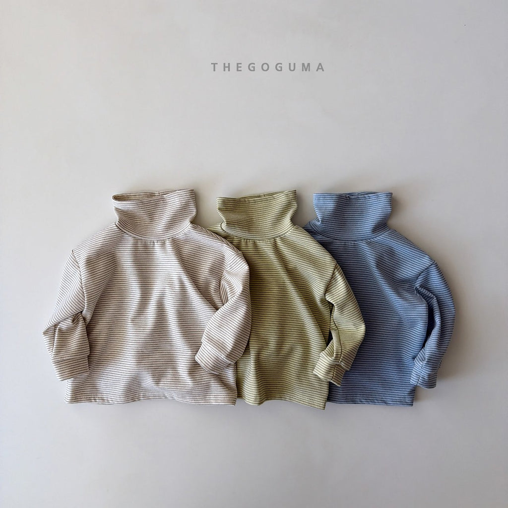 THE GOGUMA マルチボーダータートルネックTシャツ