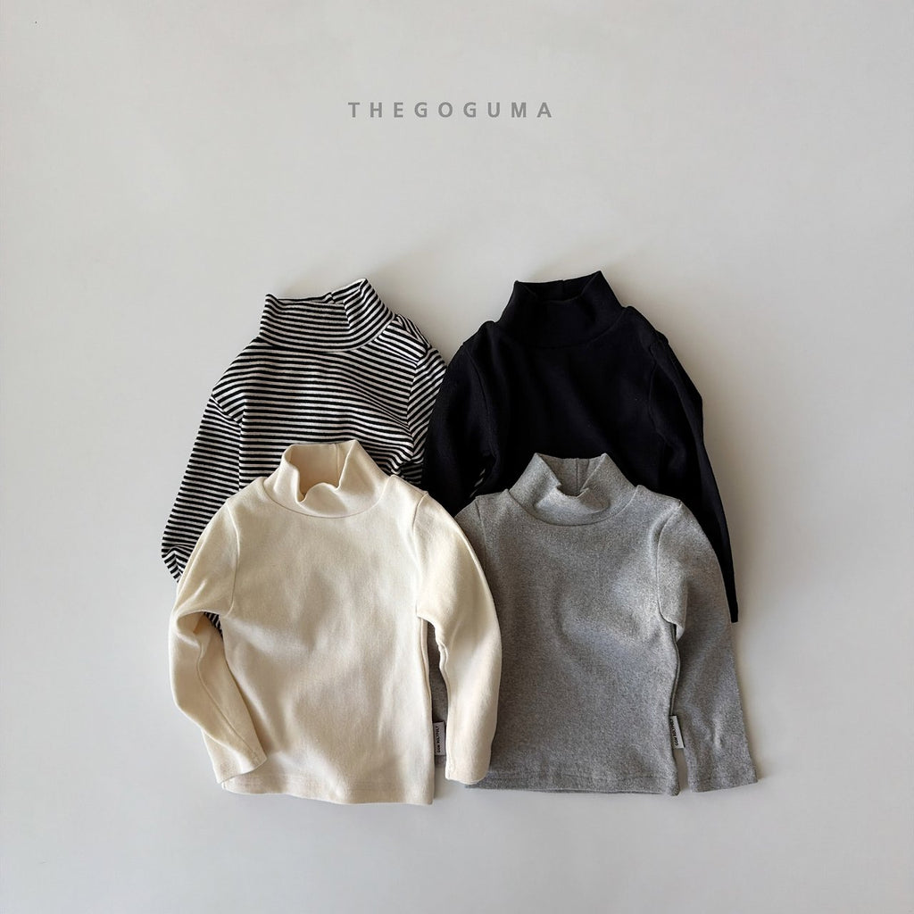 THE GOGUMA ふんわりボーダー&無地タートルネックTシャツ