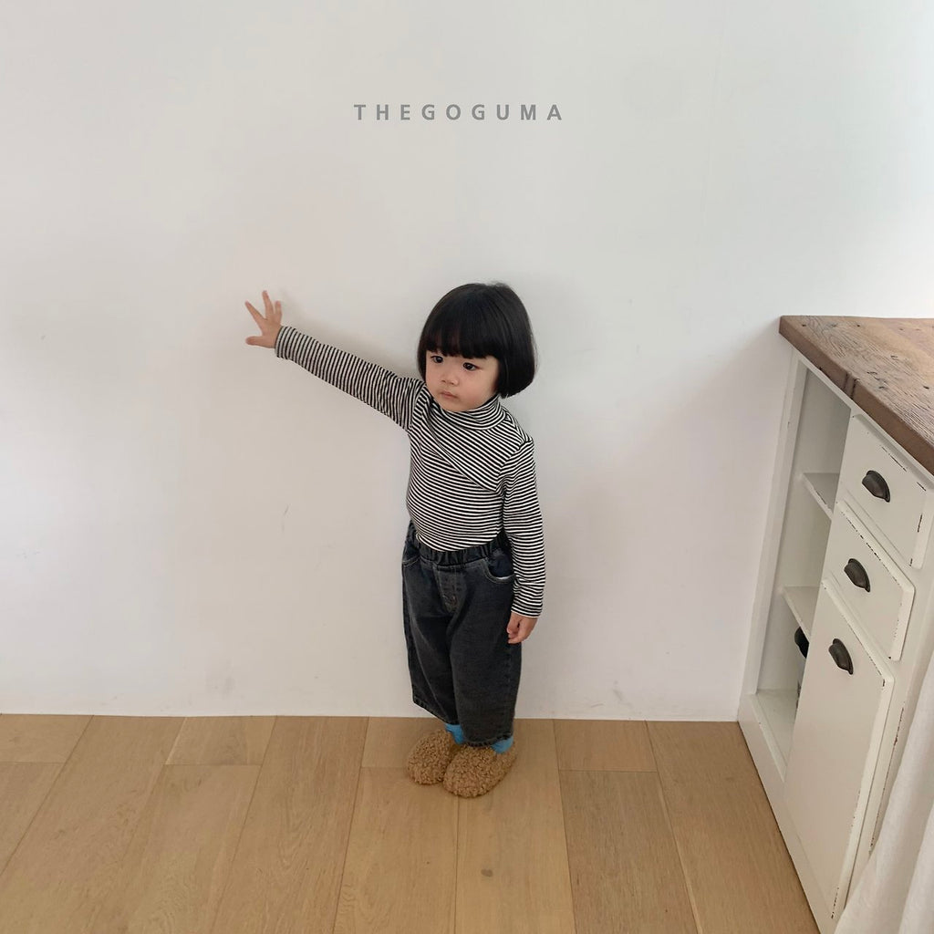 THE GOGUMA ふんわりボーダー&無地タートルネックTシャツ