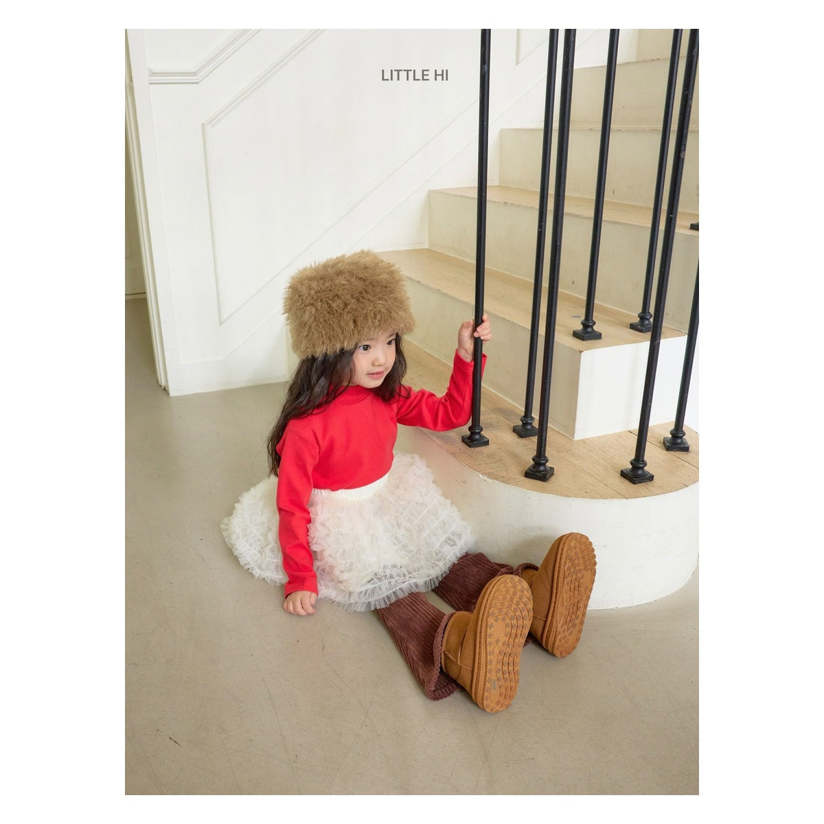 LITTLE HI ベロアブーツカットパンツ