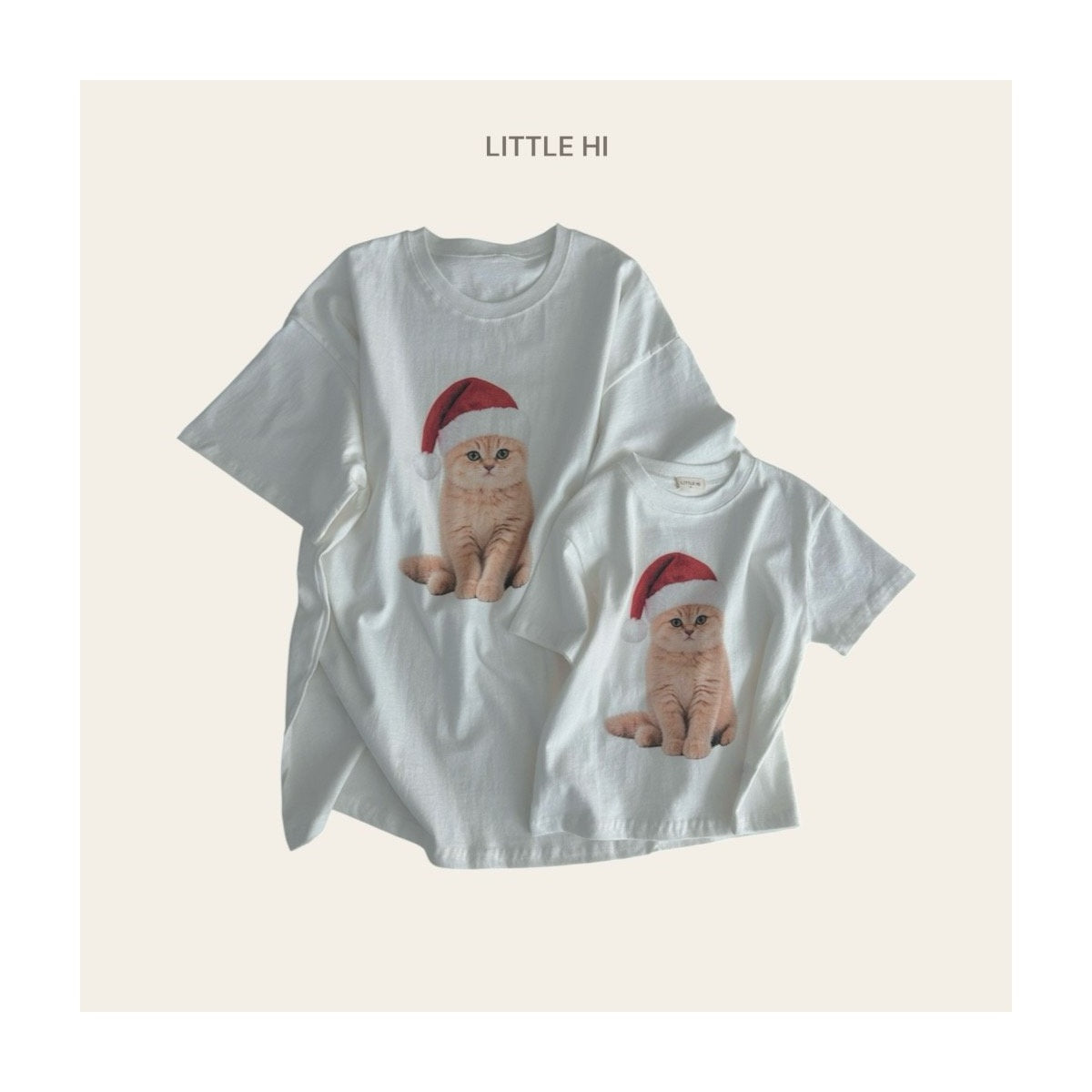 LITTLE HI メリーキャット ピーチTシャツ
