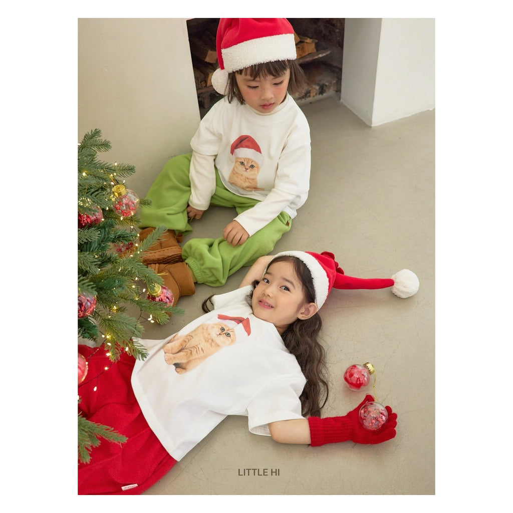 LITTLE HI メリーキャット ピーチTシャツ