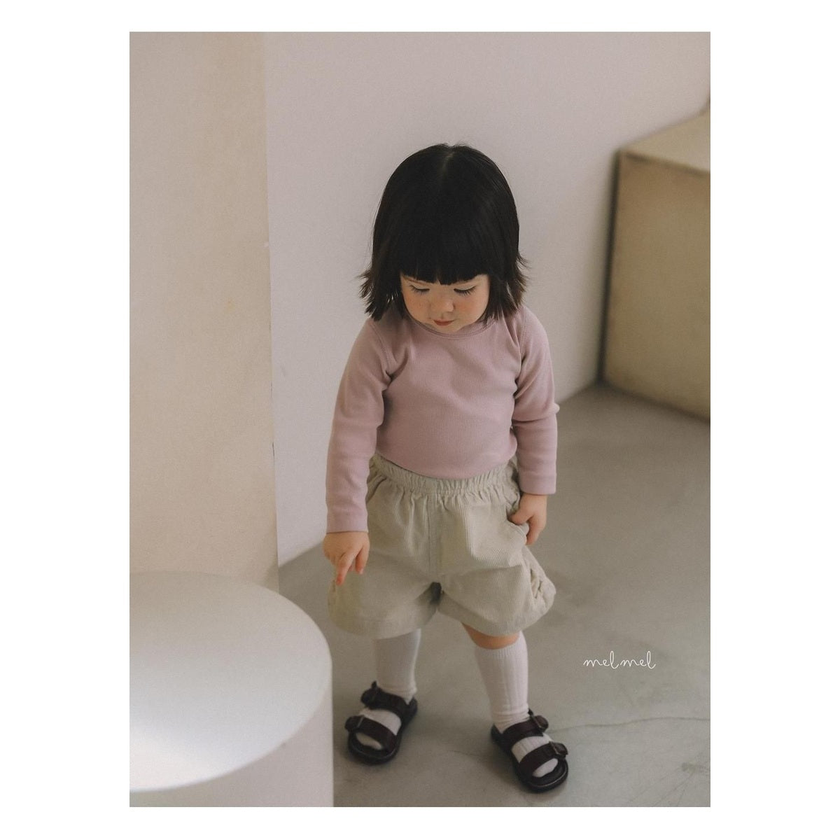 melmel リブTシャツ