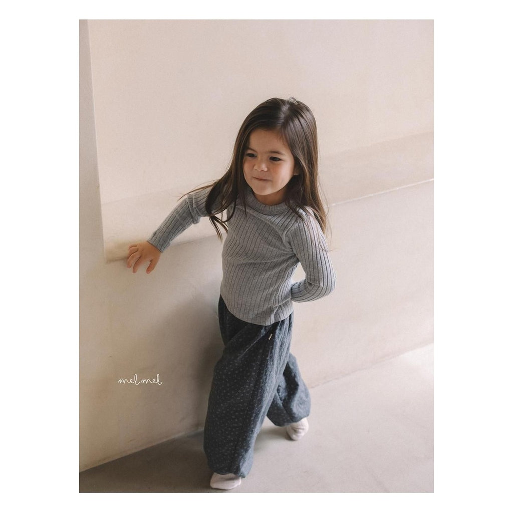 melmel ミルクコットンリブTシャツ