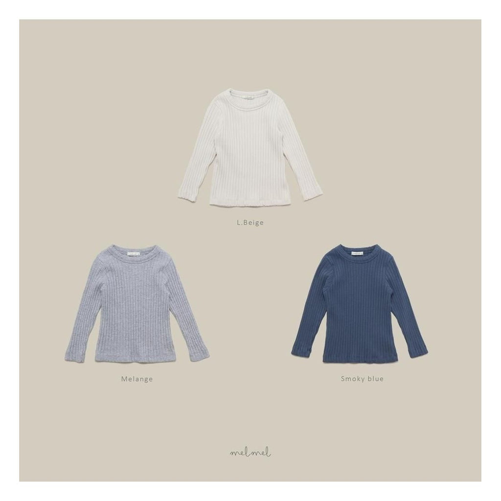 melmel ミルクコットンリブTシャツ