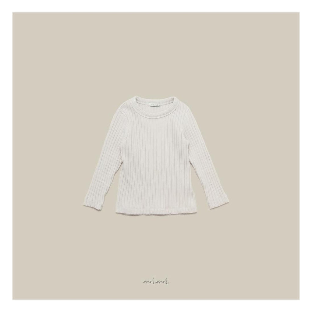 melmel ミルクコットンリブTシャツ