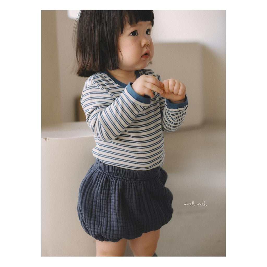 melmel 配色ボーダーTシャツ