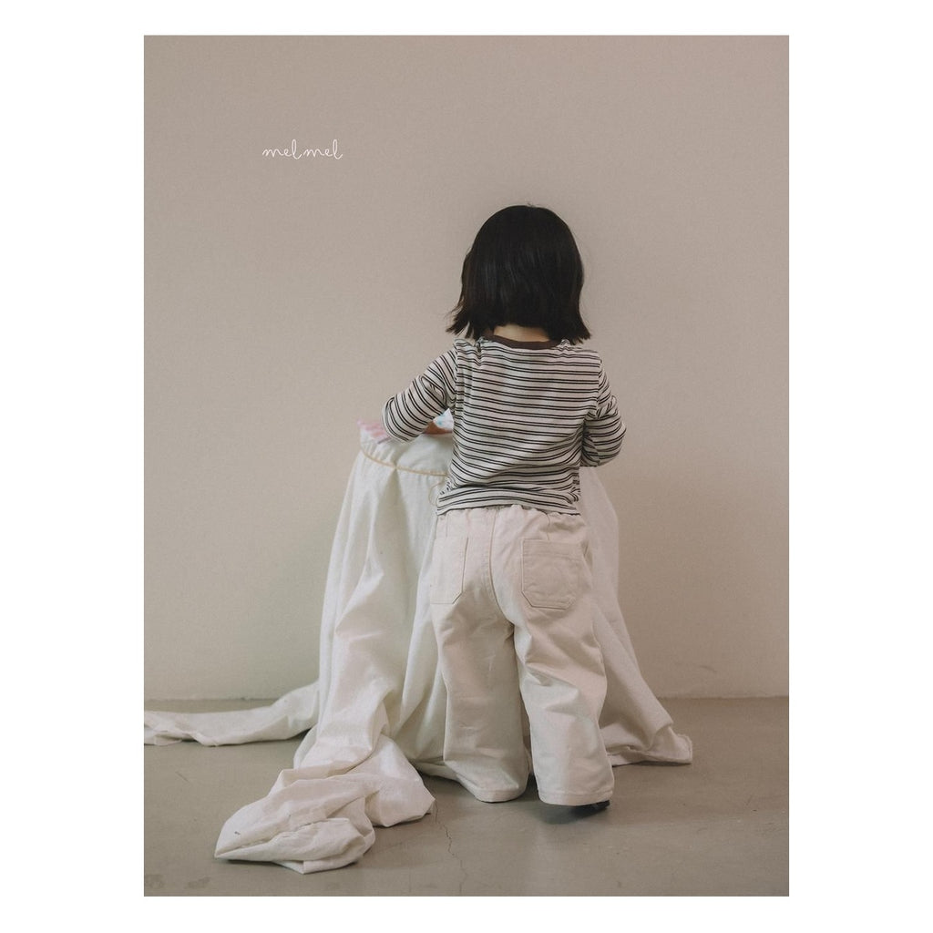 melmel 配色ボーダーTシャツ