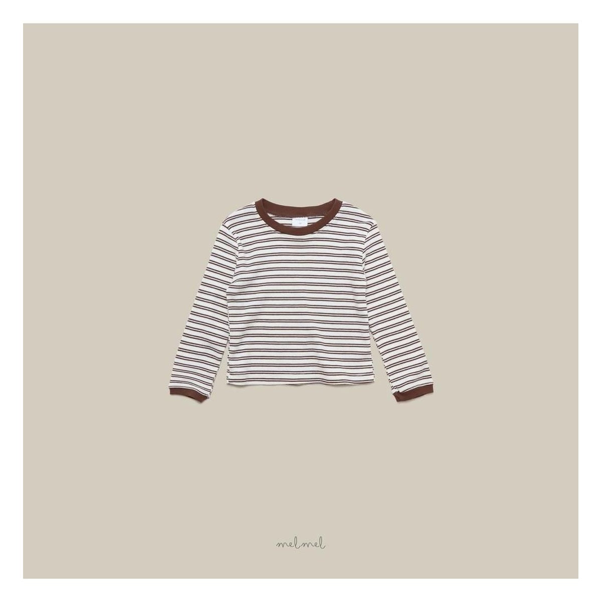 melmel 配色ボーダーTシャツ