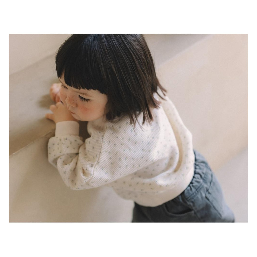 melmel プリントワッフルスウェット