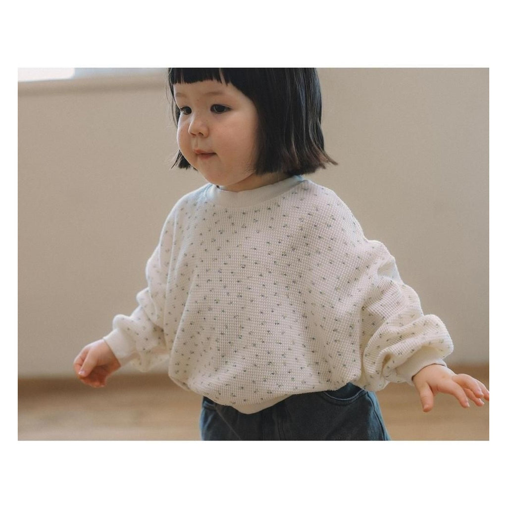 melmel プリントワッフルスウェット
