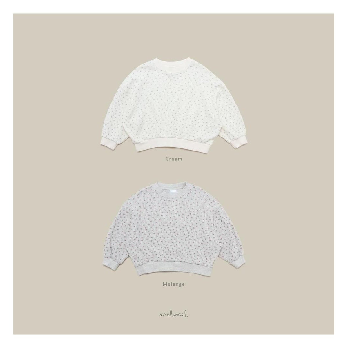 melmel プリントワッフルスウェット