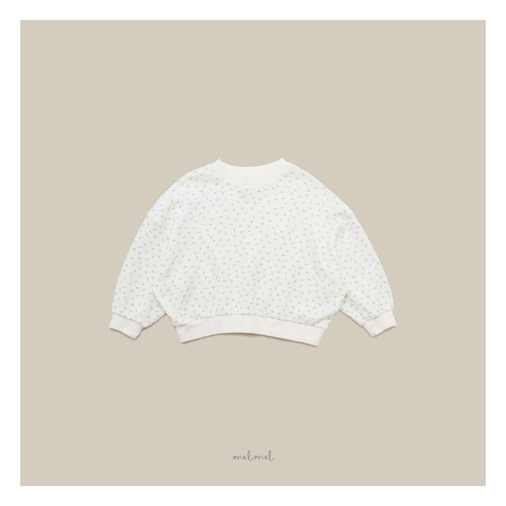 melmel プリントワッフルスウェット