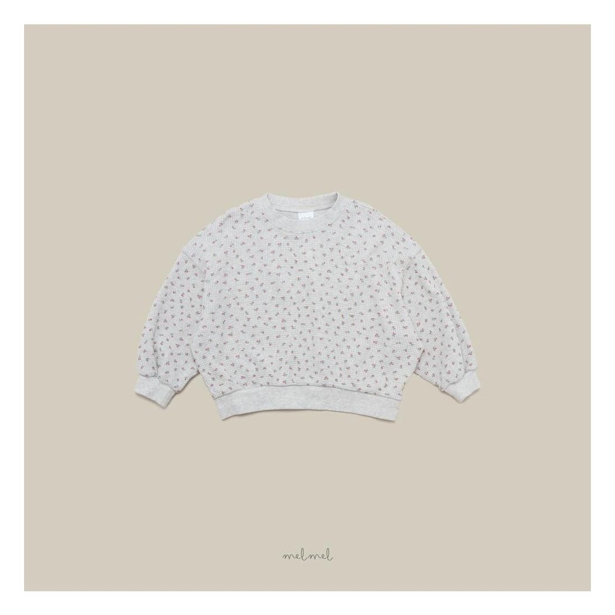 melmel プリントワッフルスウェット