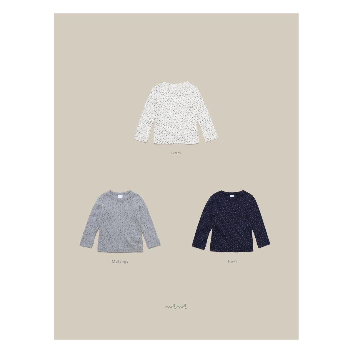 melmel フラワーリブTシャツ