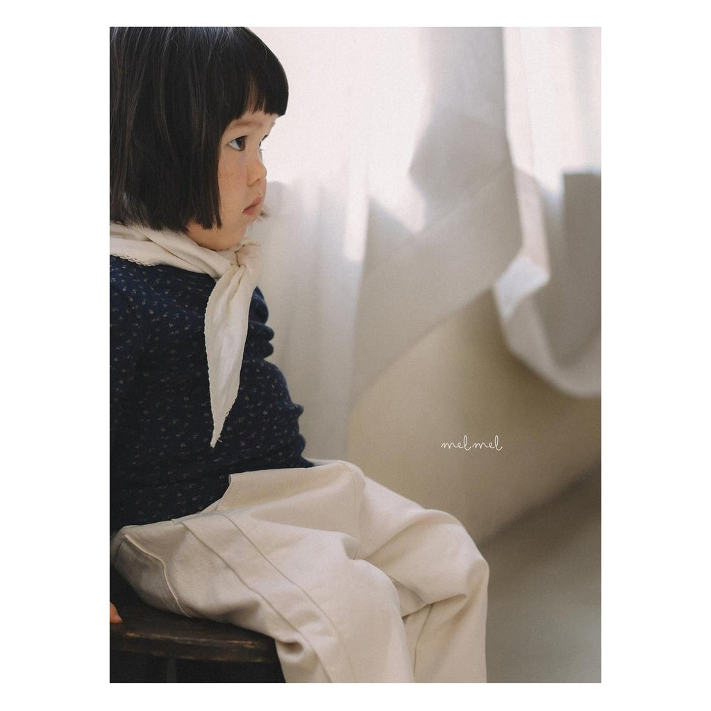 melmel フラワーリブTシャツ