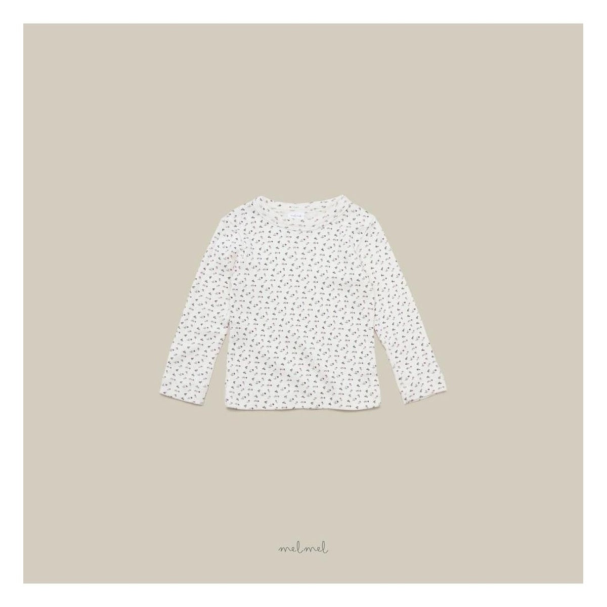 melmel フラワーリブTシャツ