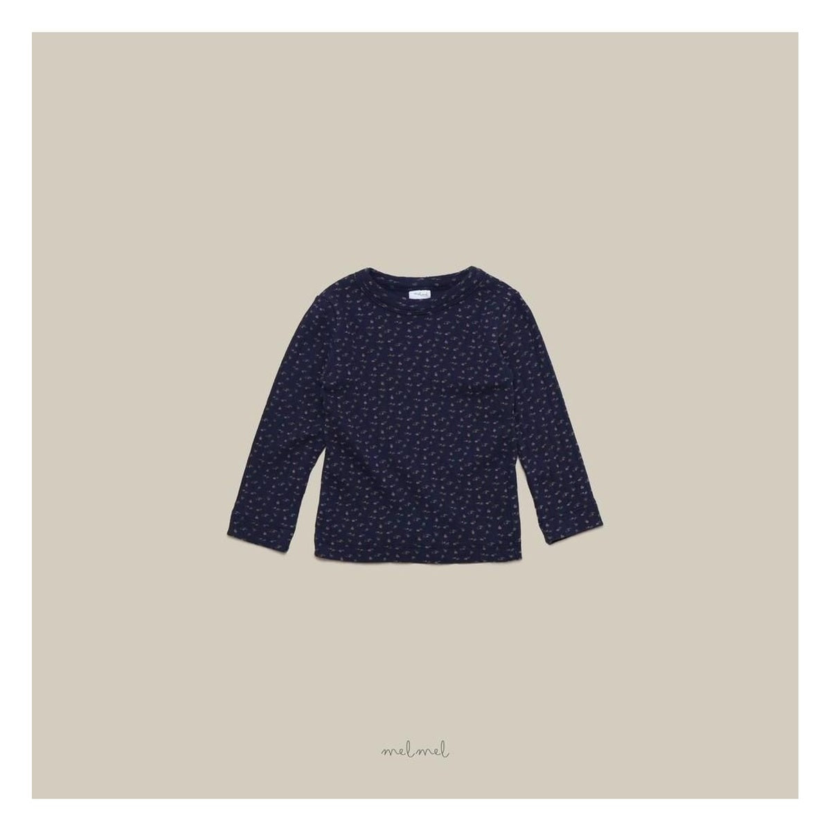 melmel フラワーリブTシャツ