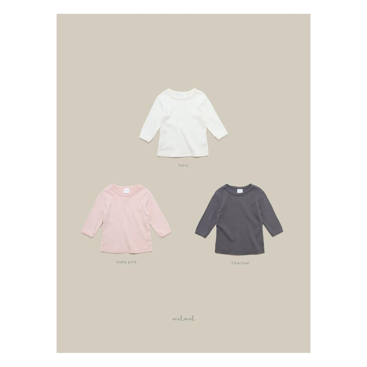 melmel ピンコート7分丈Tシャツ
