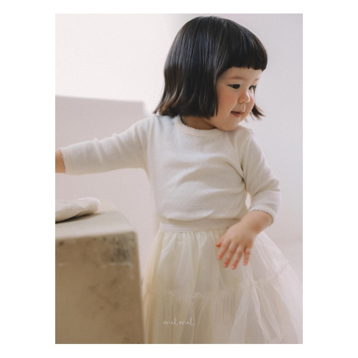 melmel ピンコート7分丈Tシャツ