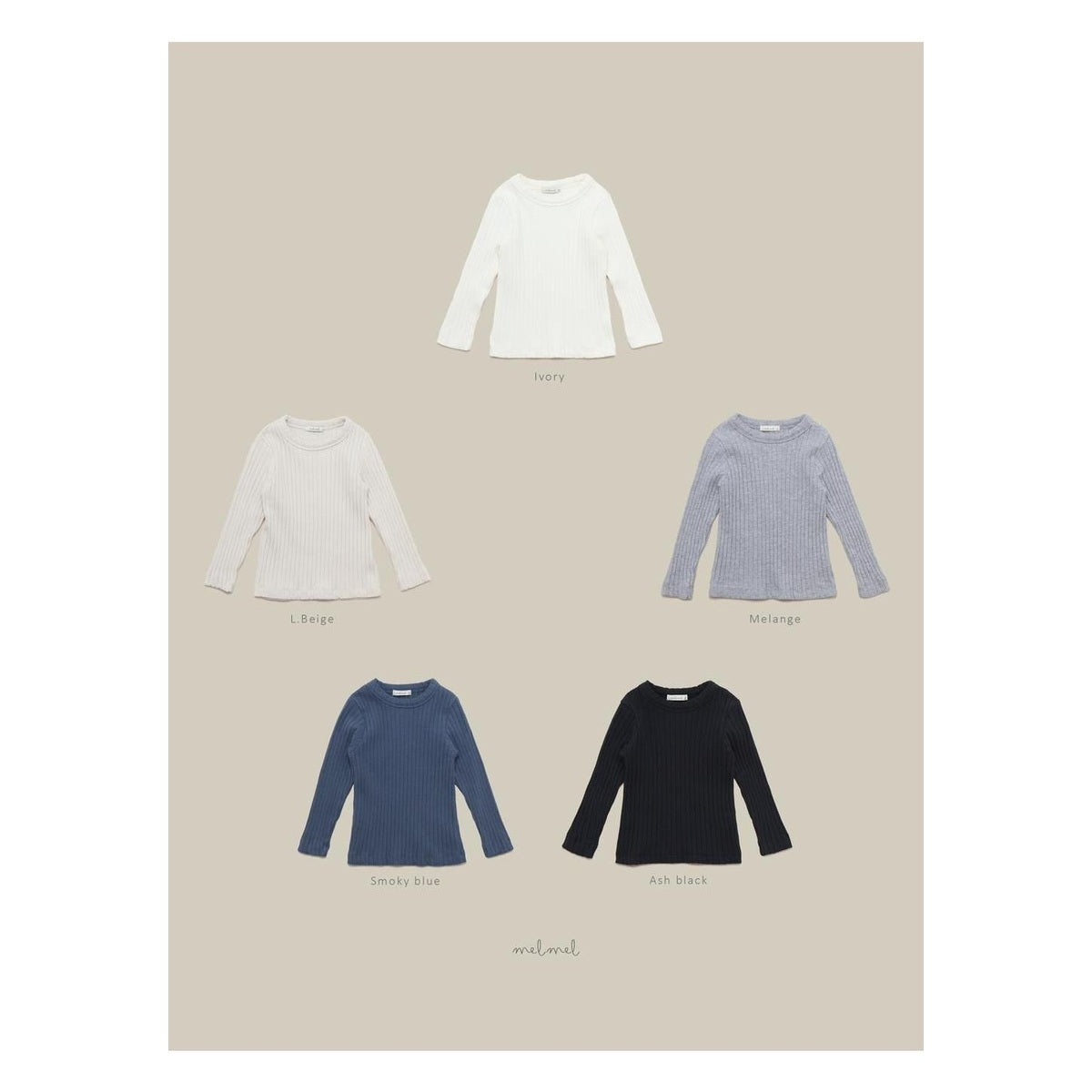 melmel ミルクリブTシャツ